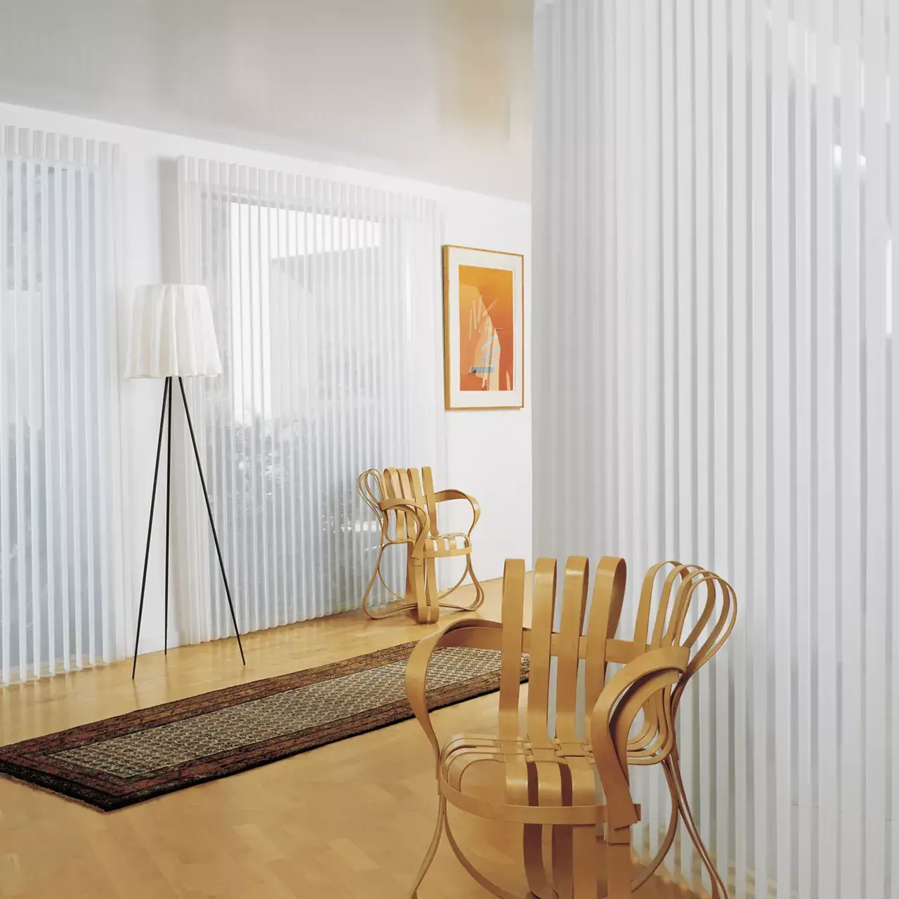 hunter douglas vertical blinds in sitting room